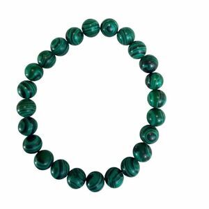 Faux Malachite Beaded Stretch Bracelet